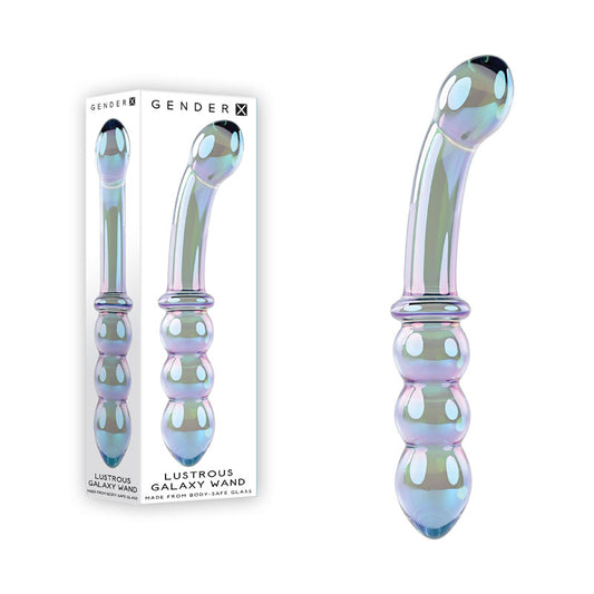 Gender X LUSTROUS GALAXY WAND - Blue/Violet Glass Double Ended Massager