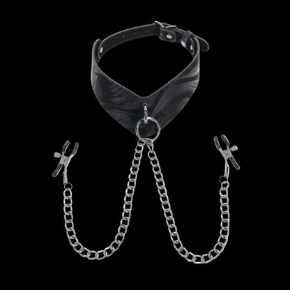 SPORTSHEETS Velvet Noir Collar & Nipple Restraints