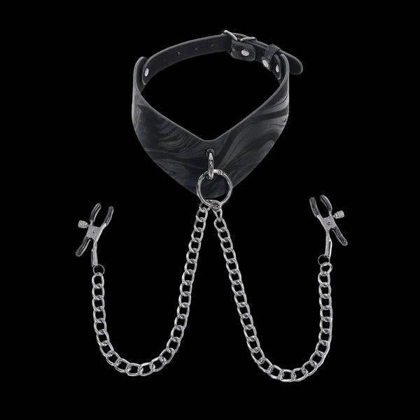 SPORTSHEETS Velvet Noir Collar & Nipple Restraints