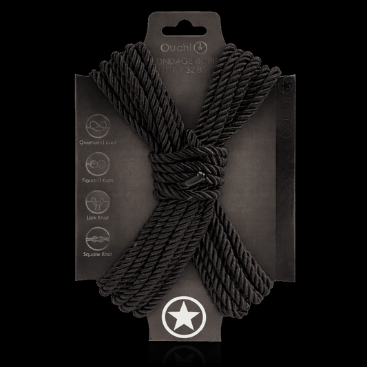 OUCH! Bondage Rope - 10 M - Black - Dusk and Desire