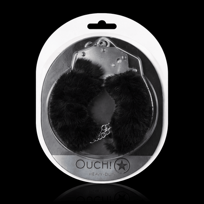 OUCH! Heavy - Duty Fluffy Cuffs - Black - Dusk and Desire